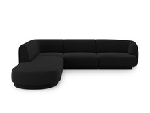 Nurgadiivan Micadoni Home Miley Velvet, 252 x 220 x 74cm, 6 kohta, must, parem