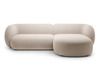 Nurgadiivan Micadoni Kate, 285 x 176 x 76 cm, 3-kohaline, parem nurk, beež, velvet