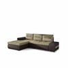 Nurgadiivan Eltap Ottavio Berlin 03, Soft 66, 180 x 275 x 85 cm, helepruun/tumepruun, vasakpoolne, voodipesukastiga
