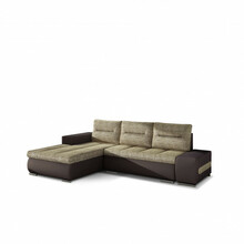 Nurgadiivan Eltap Ottavio Berlin 03, Soft 66, 180 x 275 x 85 cm, helepruun/tumepruun, vasakpoolne, voodipesukastiga