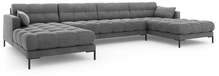 Diivan Micadoni Home Mamaia Velvet Panoramic, helehall, 383 x 185 x 75 cm