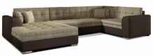Nurgadiivan Eltap Damario Berlin 03, 189 x 338 x 78 cm, vasakpoolne, helepruun/tumepruun