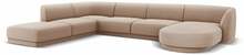 Nurgadiivan Micadoni Home Miley Velvet Panoramic, 327 x 245 x 74 cm, helepruun, vasak