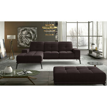 Nurgadiivani ja tumba komplekt Eltap Torrense & Pouf Left Mat Velvet 29, siseruumidesse, tumepruun