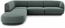 Vasakpoolne nurgadiivan Micadoni Home Miley, 252 x 220 x 74 cm, roheline