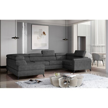 Nurgadiivan Eltap Escada Dora 96, 200 x 350 x 98 cm, vasakpoolne, antratsiit
