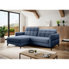 Nurgadiivan Eltap Lorelle Omega 86, 160 x 225 x 105 cm, sinine, vasakpoolne, voodipesukastiga