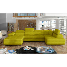 Nurgadiivan Eltap Rodrigo Omega 68, parem, 202 x 345 x 90 cm, kollane, voodipesukastiga