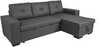 Nurgadiivanvoodi Home4you Carita, 240 x 90 x 94 cm, pesukastiga, tumehall