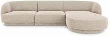 Nurgadiivan Micadoni Home Miley, 259 x 155 x 74 cm, parempoolne, heledapruun/beež