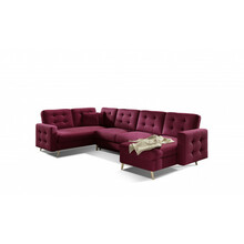 Nurgadiivan Eltap Asgard U Mat Velvet 68, 202 x 326 x 93 cm, helepruun, pesukastiga
