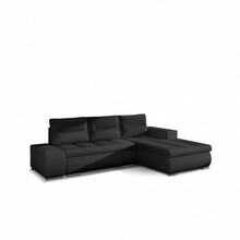 Parempoolne nurgadiivan Eltap Ottavio, Soft 11, 180 x 275 x 85 cm, must, voodipesukastiga