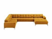 Nurgadiivan Micadoni Home Mamaia Velvet, 327 x 256 x 75 cm, 7-kohaline, kollane, vasak