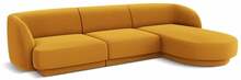 Nurgadiivan Micadoni Home Miley, 259 x 155 x 74 cm, kollane, parem