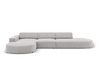 Nurgadiivan Micadoni Home Jodie Rounded Open, 342 x 166 x 70 cm, 4 istekohta, helehall, vasak