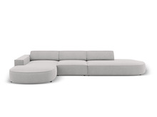 Nurgadiivan Micadoni Home Jodie Rounded Open, 342 x 166 x 70 cm, 4 istekohta, helehall, vasak
