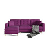 Nurgadiivan Eltap Asgard L Mat Velvet 68, 162 x 248 x 93 cm, punane, voodipesukastiga