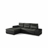 Nurgadiivan Eltap Ottavio Berlin 02, Soft 11, 180 x 275 x 85 cm, must/tumehall, vasakpoolne, voodipesukastiga