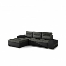 Nurgadiivan Eltap Ottavio Berlin 02, Soft 11, 180 x 275 x 85 cm, must/tumehall, vasakpoolne, voodipesukastiga