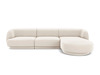 Sametist nurgadiivan Micadoni Home Miley Velvet, 259 x 155 x 74 cm, 4-kohaline, helepruun, parem