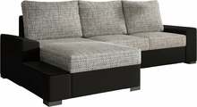 Nurgadiivan Eltap Negro Berlin 01, Soft 11, 160 x 245 x 90 cm, must/hall, vasakpoolne, voodipesukastiga