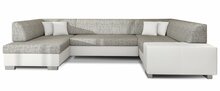 Nurgadiivan Eltap Havana Berlin 01, 320 x 207 x 73 cm, vasakpoolne, valge/hall