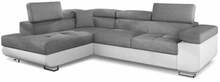 Nurgadiivan Eltap Anton, Sawana 21, Soft 17, 202 x 275 x 90 cm, valge/hall, vasakpoolne, pesukastiga