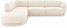 Nurgadiivan Micadoni Home Miley, 252 x 220 x 74 cm, helepruun/valge, vasak