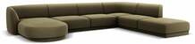 Nurgadiivan Micadoni Home Miley Velvet Panoramic, 327 x 245 x 74 cm, 6-kohaline, roheline, parem