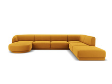 Nurgadiivan Micadoni Home Miley Velvet Panoramic, 327 x 245 x 74 cm, parem, kollane