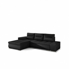 Vasakpoolne nurgadiivan Eltap Ottavio, Sawana 14, Soft 11, 180 x 275 x 85 cm, must, voodipesukastiga