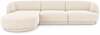 Vasakpoolne nurgadiivan Micadoni Home Miley, 259 x 155 x 74 cm, Chenille 4 Seats, helepruun/valge