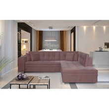 Nurgadiivan Eltap Pieretta Mat Velvet 63, parem, 205 x 260 x 80 cm, roosa