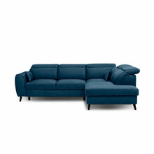 Nurgadiivan Eltap Noble Nube 40, parem, 201 x 255 x 100 cm, tumesinine, voodipesukastiga