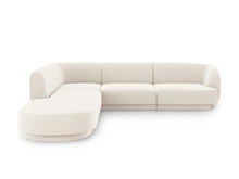 Nurgadiivan Micadoni Home Miley Velvet, 252 x 220 x 74 cm, 6 kohta, helepruun, parem