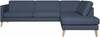 Nurgadiivan Home4you Lisanna, 90 x 260 x 80 cm, sinine, parem