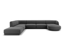 Nurgadiivan Micadoni Home Miley Velvet Panoramic, 327 x 245 x 74 cm, 6 kohta, vasak, hall