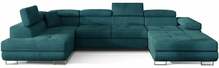 Nurgadiivan Eltap Rodrigo Mat Velvet 75, 202 x 345 x 90 cm, vasak, roheline
