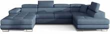 Nurgadiivan Eltap Rodrigo Solid 77, parem, 202 x 345 x 90 cm, sinine, pesukastiga