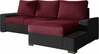 Nurgadiivan Eltap Negro Malmo 63, Soft 11, 160 x 245 x 90 cm, must/punane, parem, voodipesukastiga