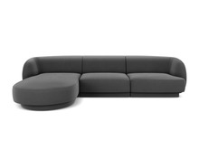 Nurgadiivan Micadoni Home Miley Velvet, 259 x 155 x 74 cm, 4-kohaline, vasakpoolne, hall