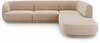 Nurgadiivan Micadoni Home Miley Velvet, 252 x 220 x 74 cm, 6-kohaline, parem, helepruun