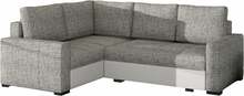 Nurgadiivan Eltap Corona Berlin 01, Soft 17, 162 x 235 x 90 cm, valge/hall, vasakpoolne, voodipesukastiga