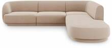 Nurgadiivan Micadoni Home Miley Velvet, 252 x 220 x 74 cm, 6-kohaline, parem, helepruun