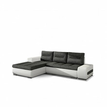Nurgadiivan Eltap Ottavio Berlin 02, Soft 17, 180 x 275 x 85 cm, valge/tumehall, vasakpoolne, pesukastiga