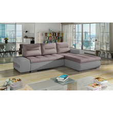 Parempoolne nurgadiivan Eltap Ottavio Soro 61, Soro 83, 180 x 275 x 85 cm, roosa/hall, voodipesukastiga