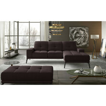 Nurgadiivani ja tumba komplekt Eltap Torrense & Pouf Right Mat Velvet 29, siseruumidesse, tumepruun