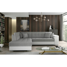 Nurgadiivan Eltap Pieretta, Sawana 21, Soft 17, 205 x 260 x 80 cm, vasakpoolne, valge/hall