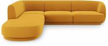 Nurgadiivan Micadoni Home Miley Velvet, 252 x 220 x 74 cm, 6 kohta, parem, kollane