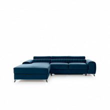 Nurgadiivan Eltap Grayson Nube 40, 205 x 278 x 92 cm, tumesinine, vasakpoolne, voodipesukastiga